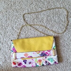 Floral Yellow Gold Chain Strap Purse